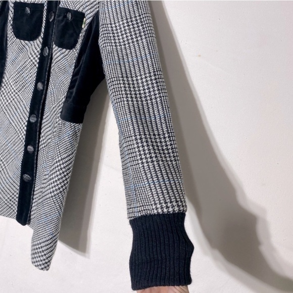 St. Martins Black & White Houndstooth Button Up Jacket S - Picture 15 of 16
